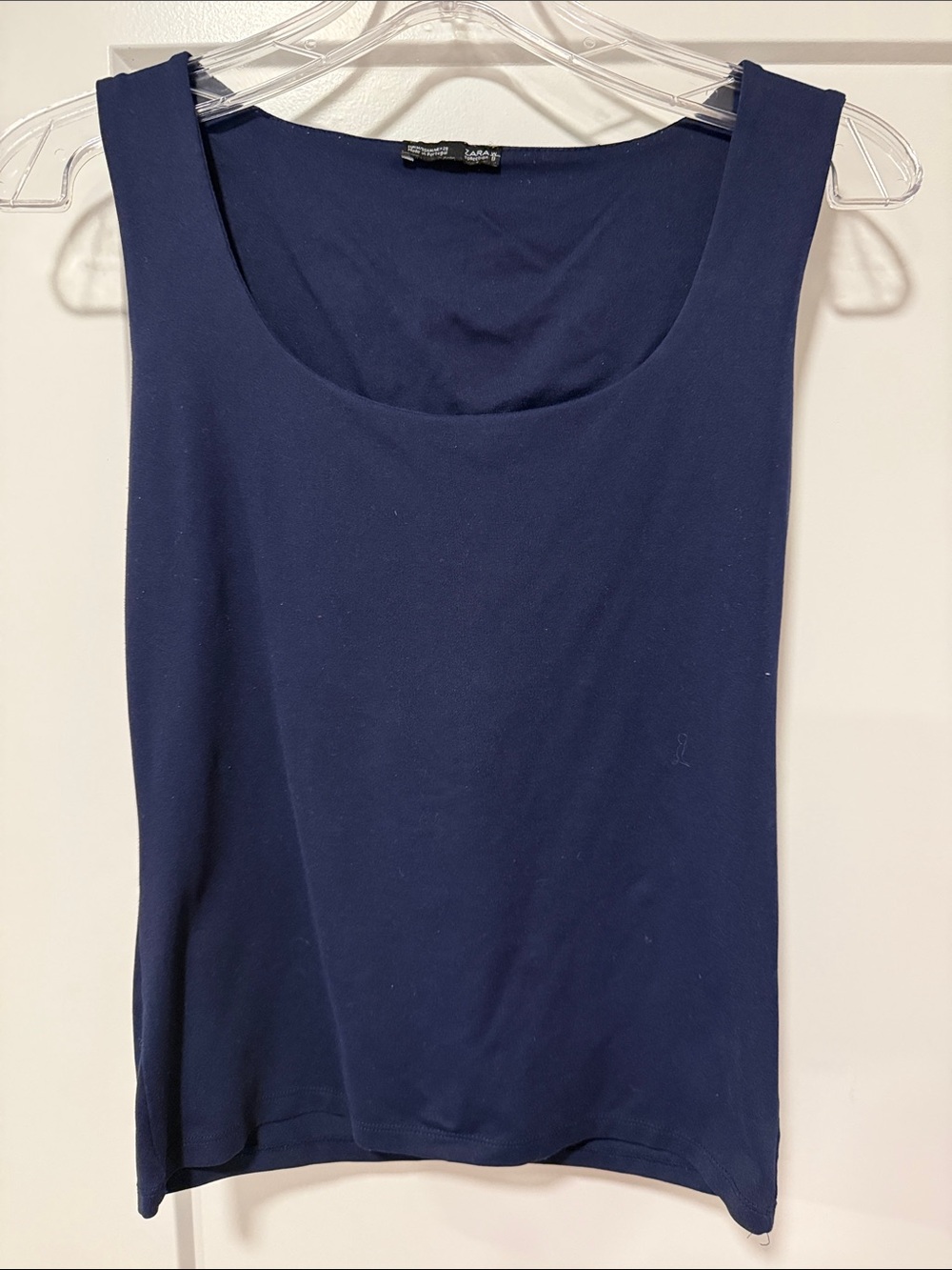 Zara Basics Navy Blue Scoop Neck Tank Top